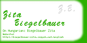 zita biegelbauer business card